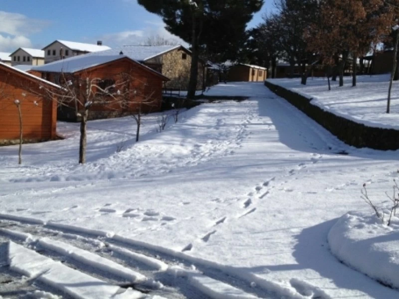 Nieve en las cabañas